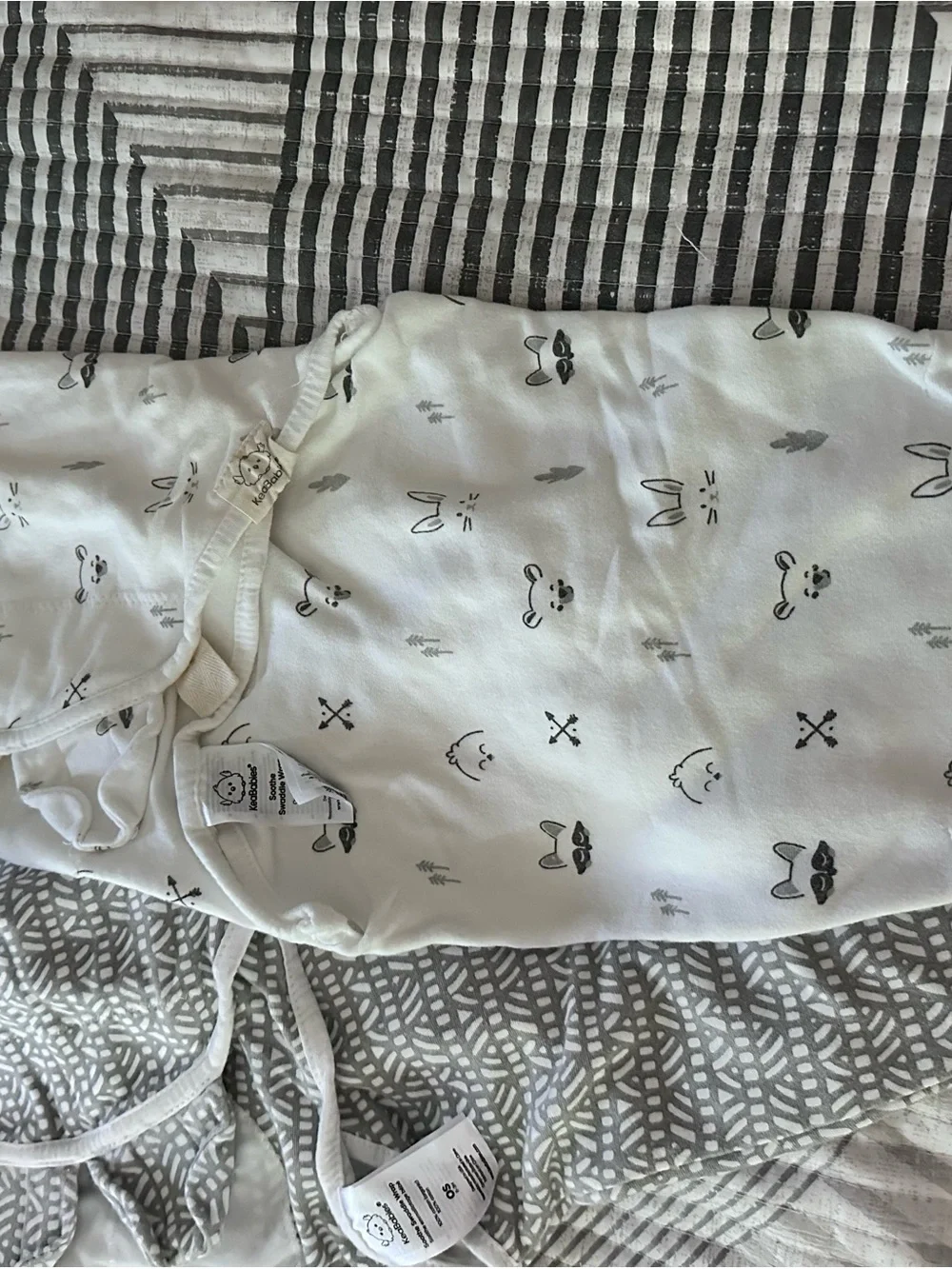 Triple Pack Baby Sleep Sacks in White & Gray - Neutral Cozy Swaddles